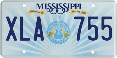 MS license plate XLA755