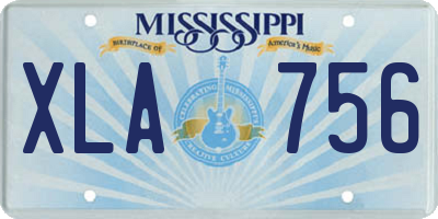 MS license plate XLA756