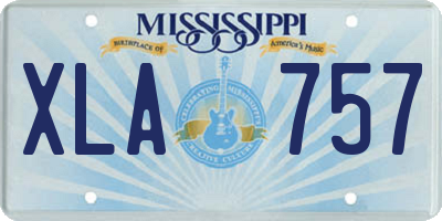 MS license plate XLA757
