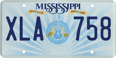 MS license plate XLA758