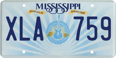 MS license plate XLA759