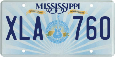 MS license plate XLA760