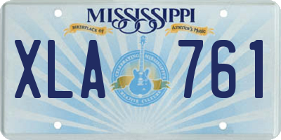 MS license plate XLA761