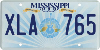 MS license plate XLA765