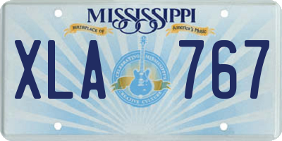 MS license plate XLA767