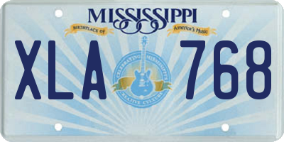 MS license plate XLA768