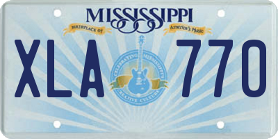MS license plate XLA770