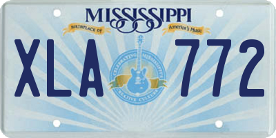 MS license plate XLA772
