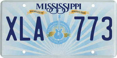 MS license plate XLA773