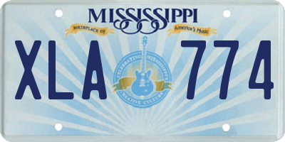 MS license plate XLA774