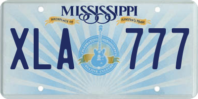 MS license plate XLA777