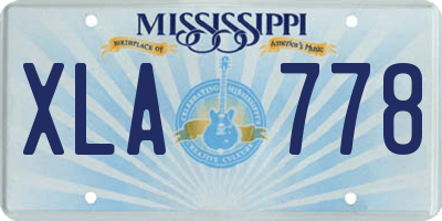 MS license plate XLA778
