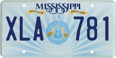 MS license plate XLA781