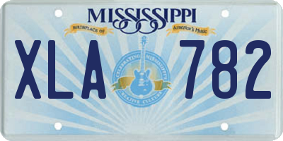 MS license plate XLA782