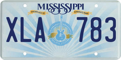 MS license plate XLA783