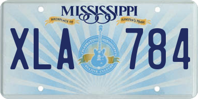 MS license plate XLA784