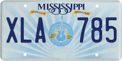 MS license plate XLA785