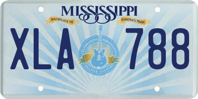 MS license plate XLA788