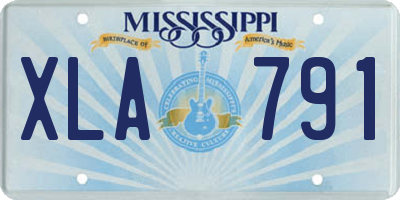 MS license plate XLA791