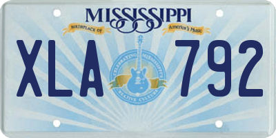 MS license plate XLA792