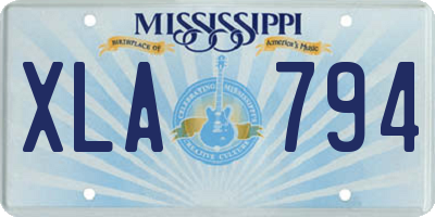 MS license plate XLA794