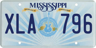 MS license plate XLA796