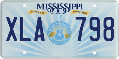 MS license plate XLA798