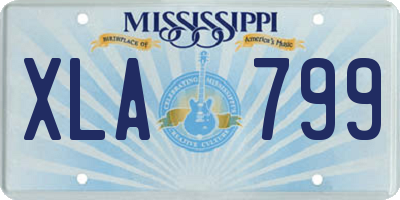 MS license plate XLA799