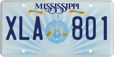 MS license plate XLA801