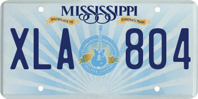 MS license plate XLA804