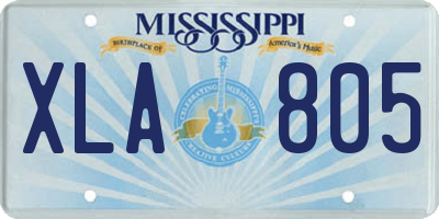 MS license plate XLA805
