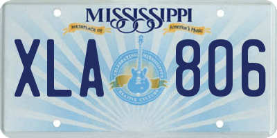 MS license plate XLA806