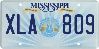 MS license plate XLA809