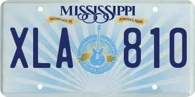 MS license plate XLA810