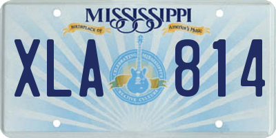MS license plate XLA814