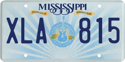 MS license plate XLA815