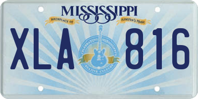 MS license plate XLA816