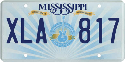 MS license plate XLA817