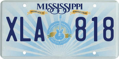 MS license plate XLA818