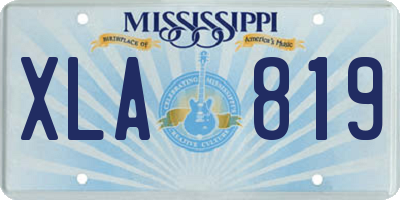 MS license plate XLA819