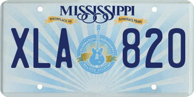 MS license plate XLA820