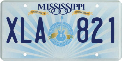 MS license plate XLA821