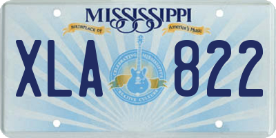 MS license plate XLA822