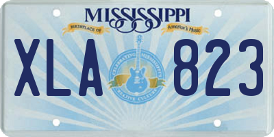 MS license plate XLA823