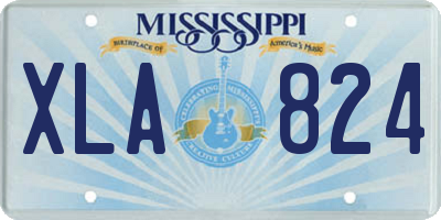 MS license plate XLA824