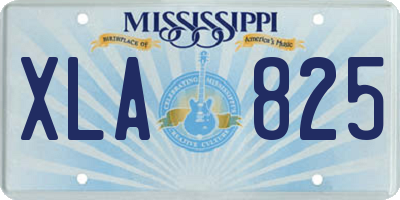 MS license plate XLA825