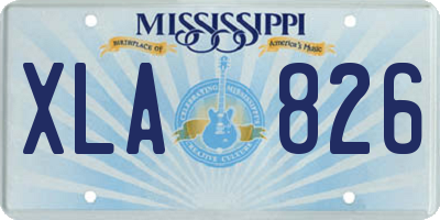 MS license plate XLA826
