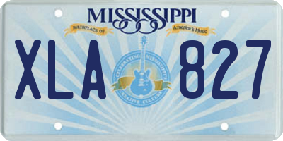 MS license plate XLA827