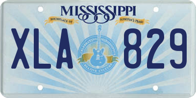 MS license plate XLA829