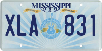 MS license plate XLA831